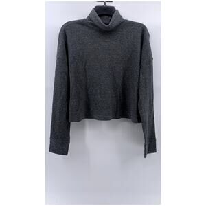 CALVIN KLEIN Women's Charcoal Performance Stretch Thermal Turtleneck Sweater SZM